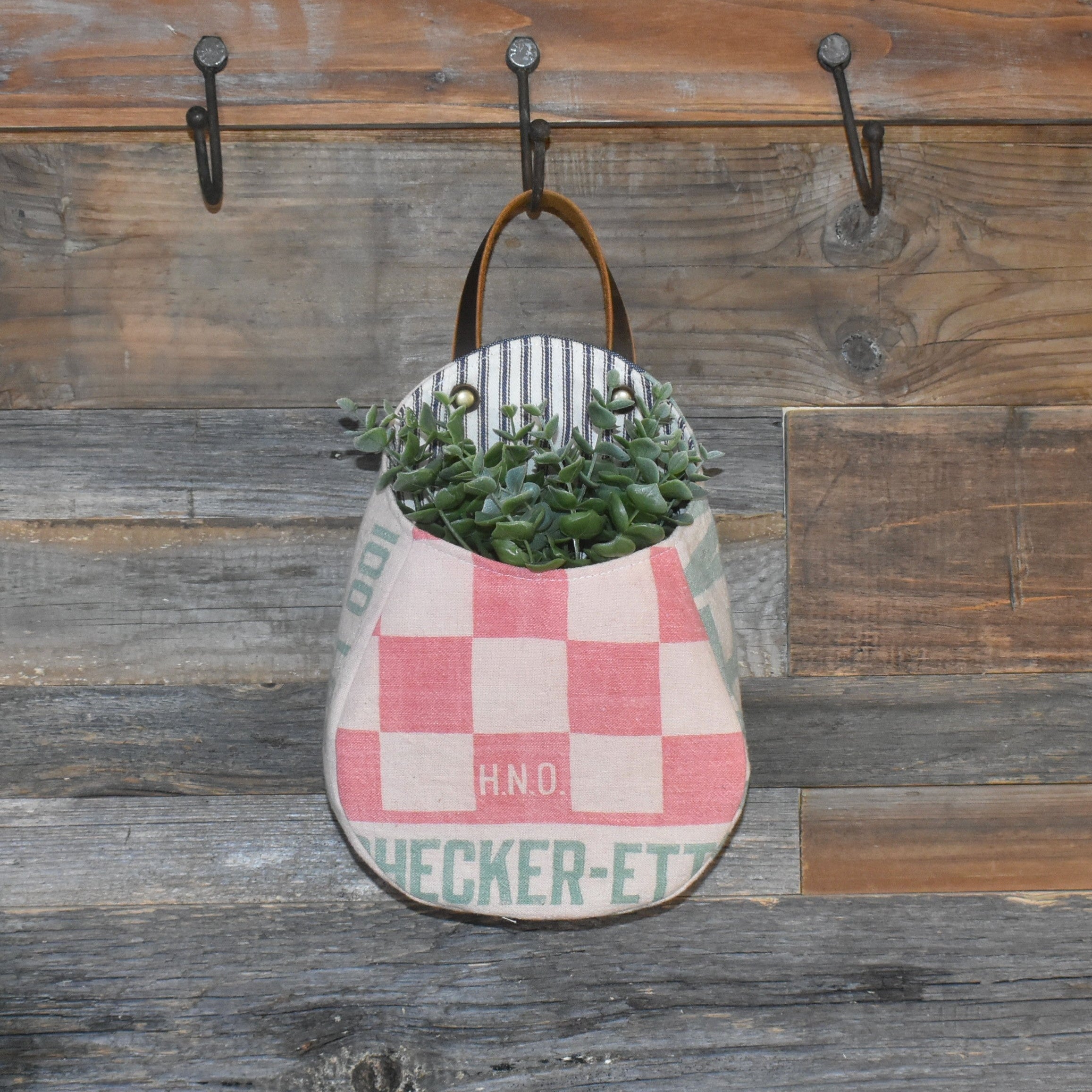 Vintage Purina Feed Sack Peg Basket
