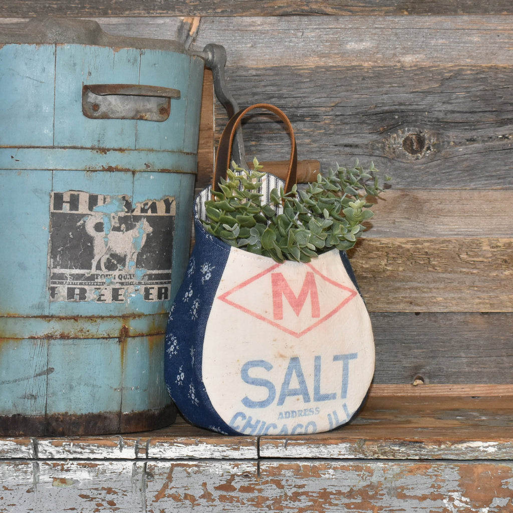 Antique Morton Salt Sack Peg Basket