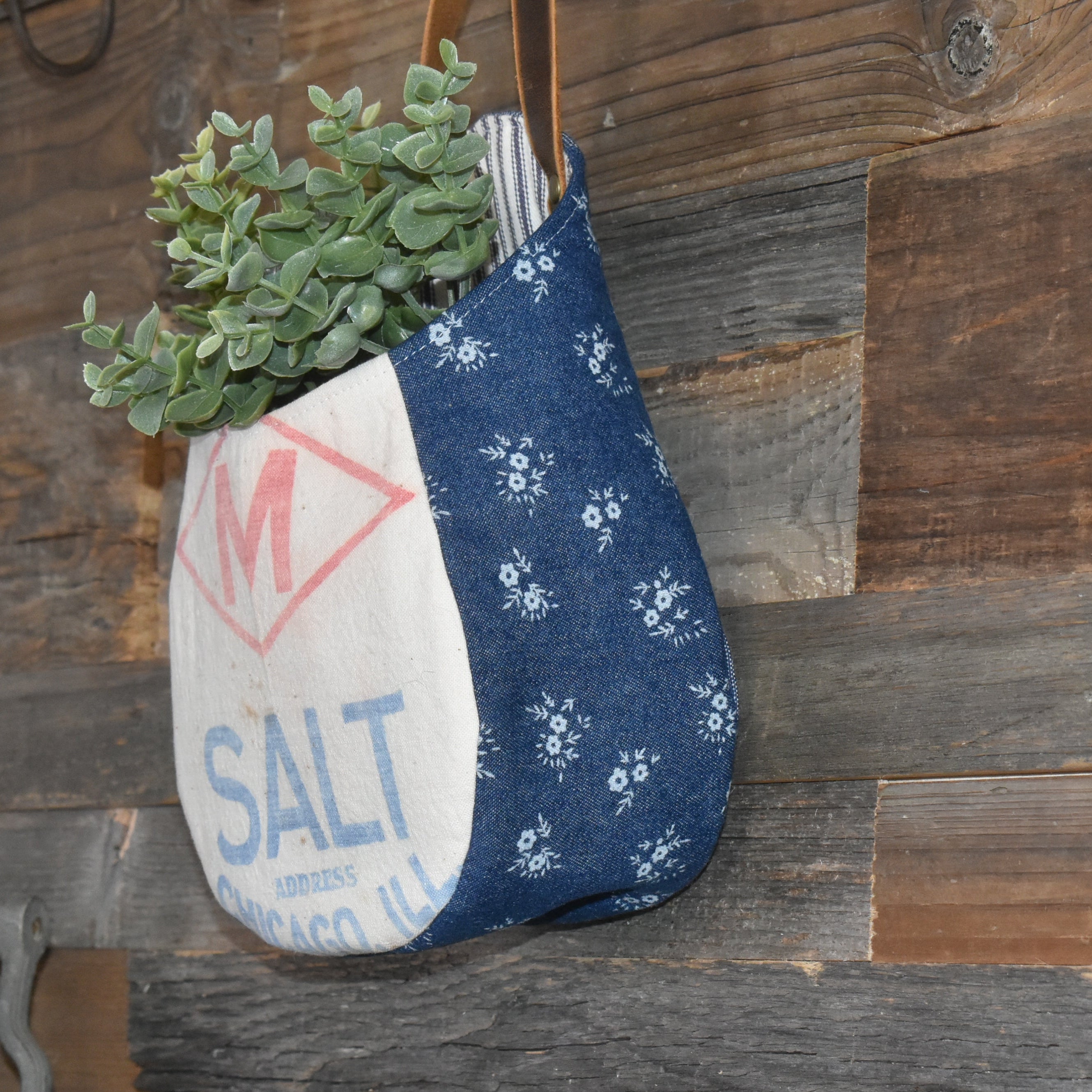 Antique Morton Salt Sack Peg Basket