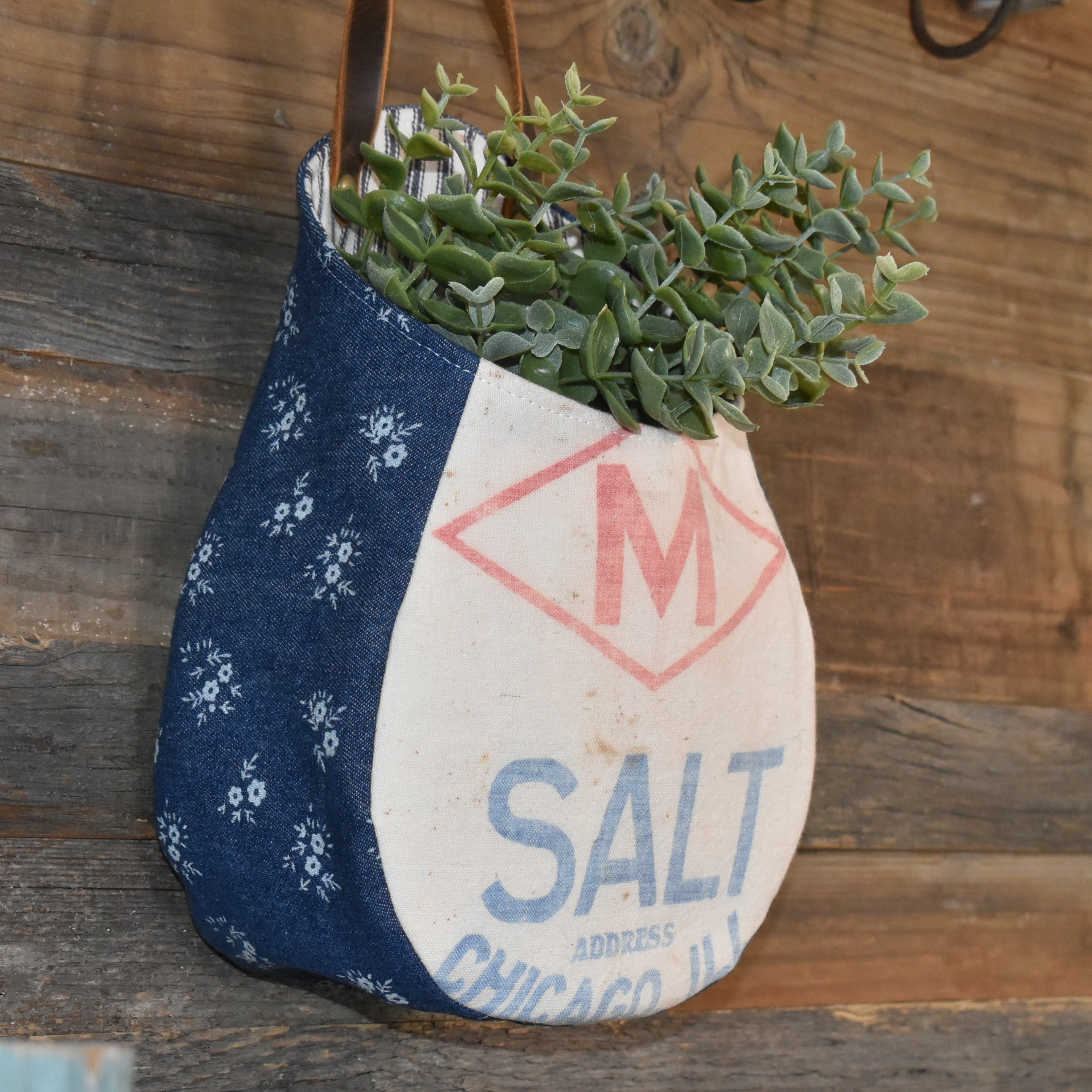 Antique Morton Salt Sack Peg Basket