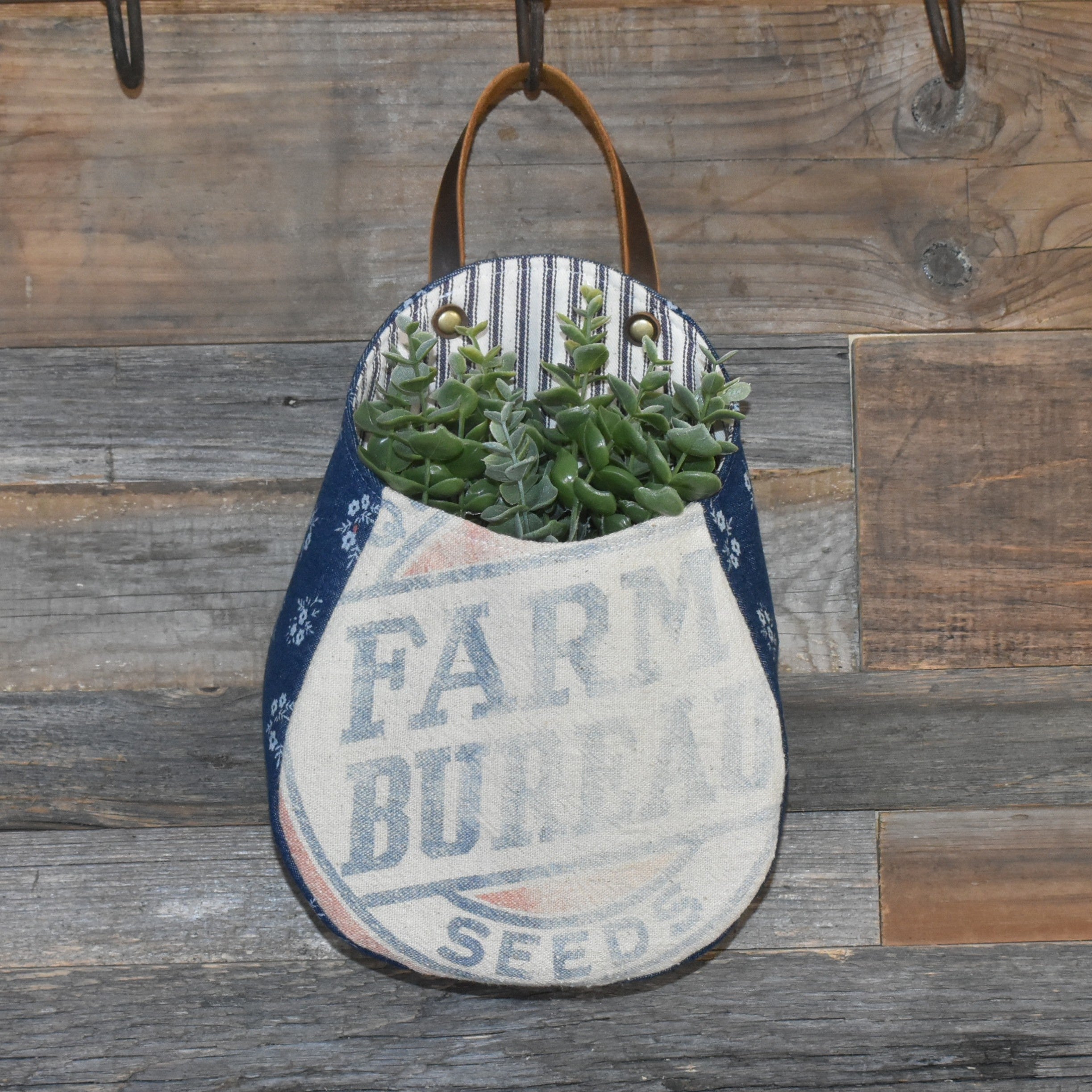 Vintage Farm Bureau Seed Sack Peg Basket