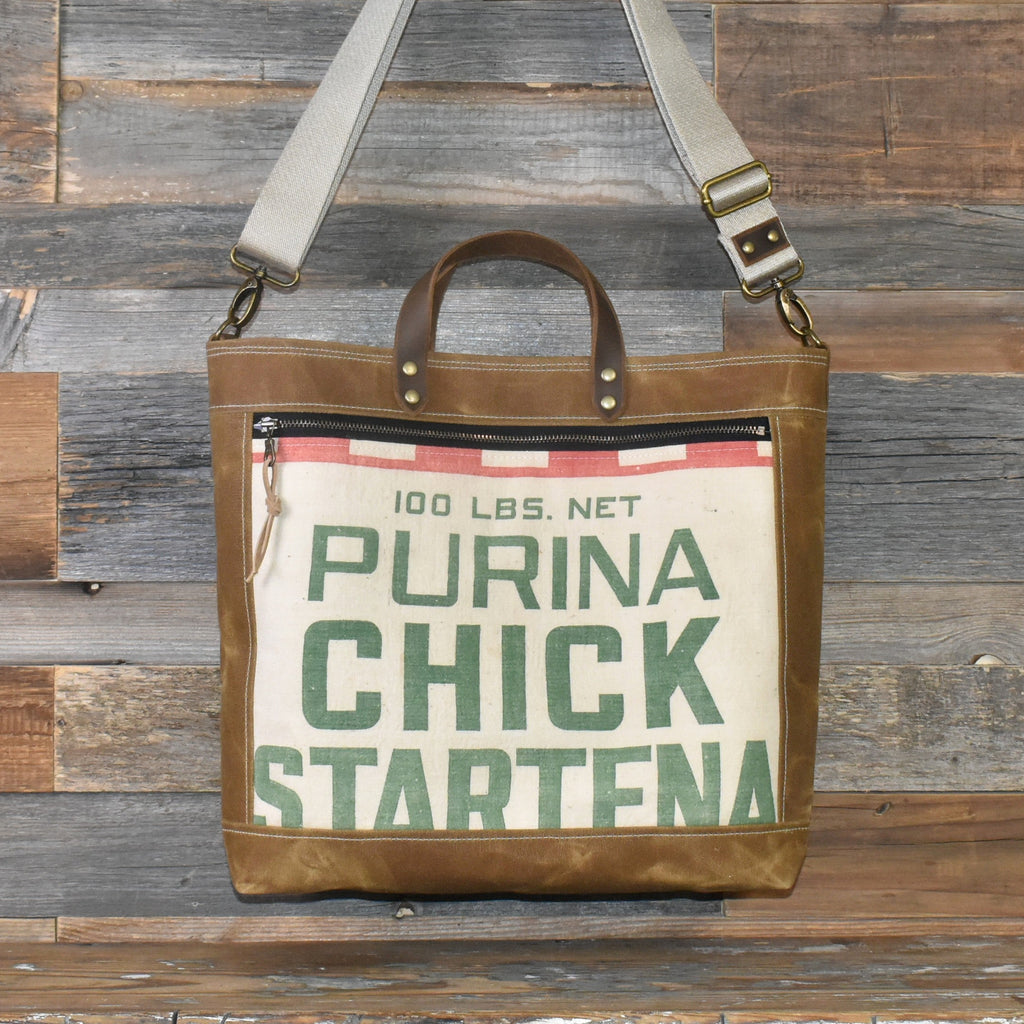 Vintage Purina Chick Feed Sack + Waxed Canvas Tote