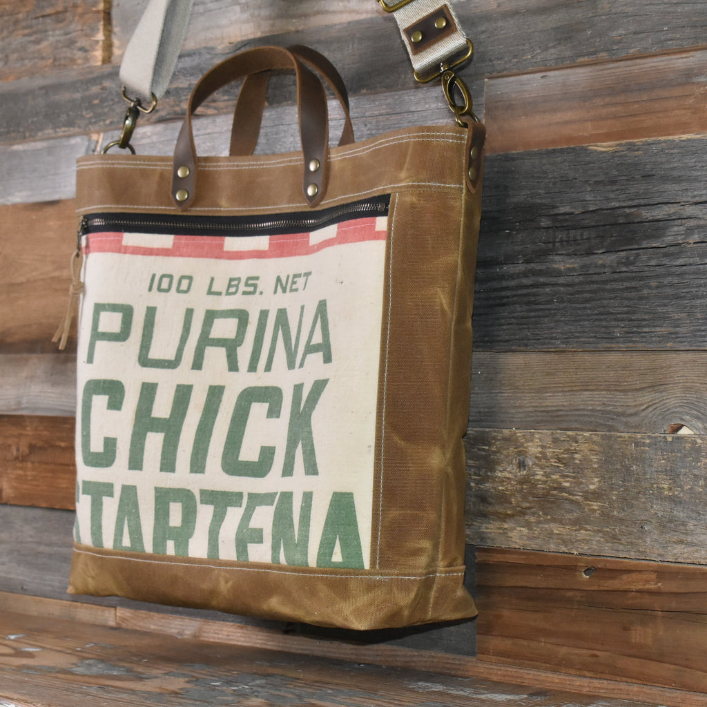 Vintage Purina Chick Feed Sack + Waxed Canvas Tote