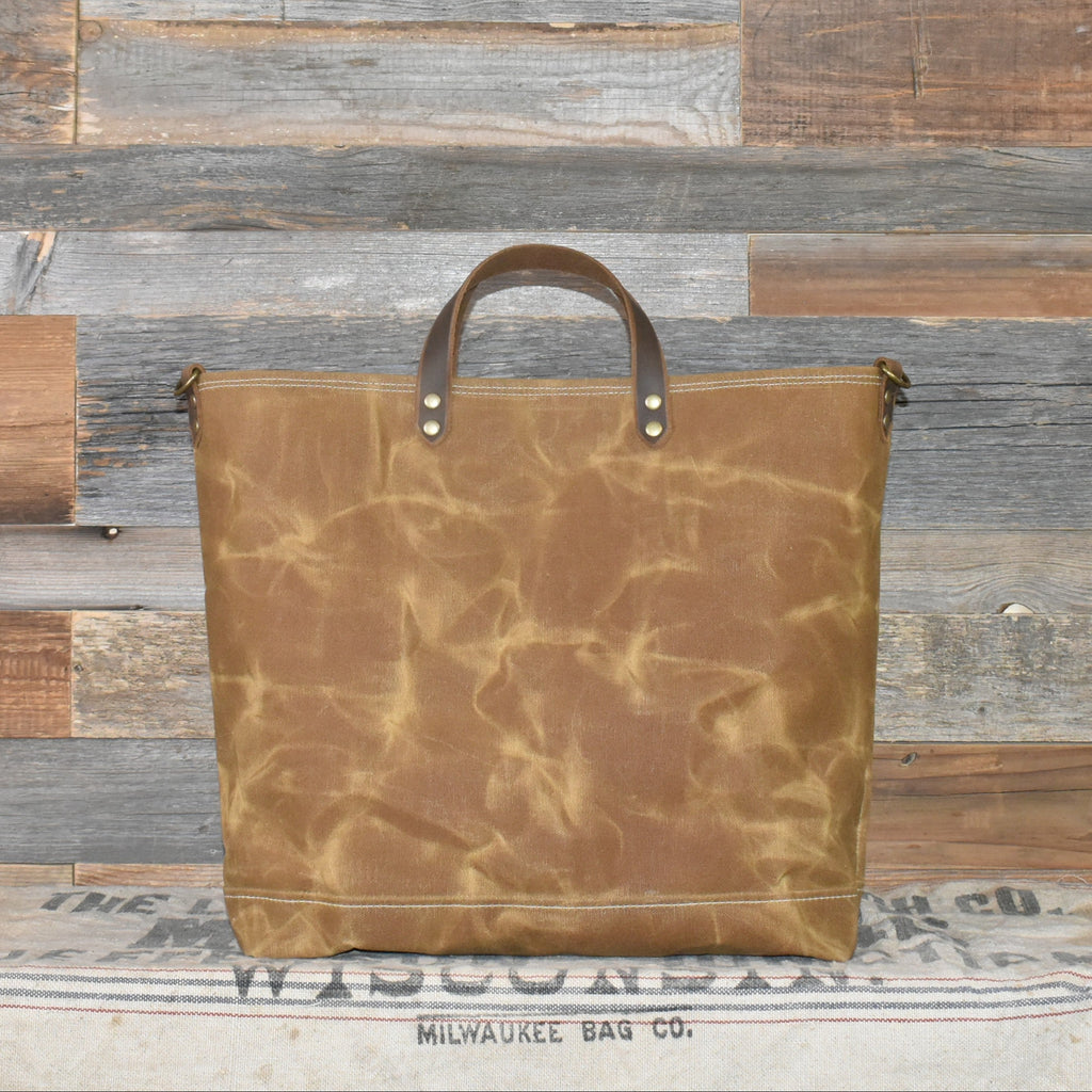 Vintage Hubbard's Sunshine Feed Sack + Waxed Canvas Tote