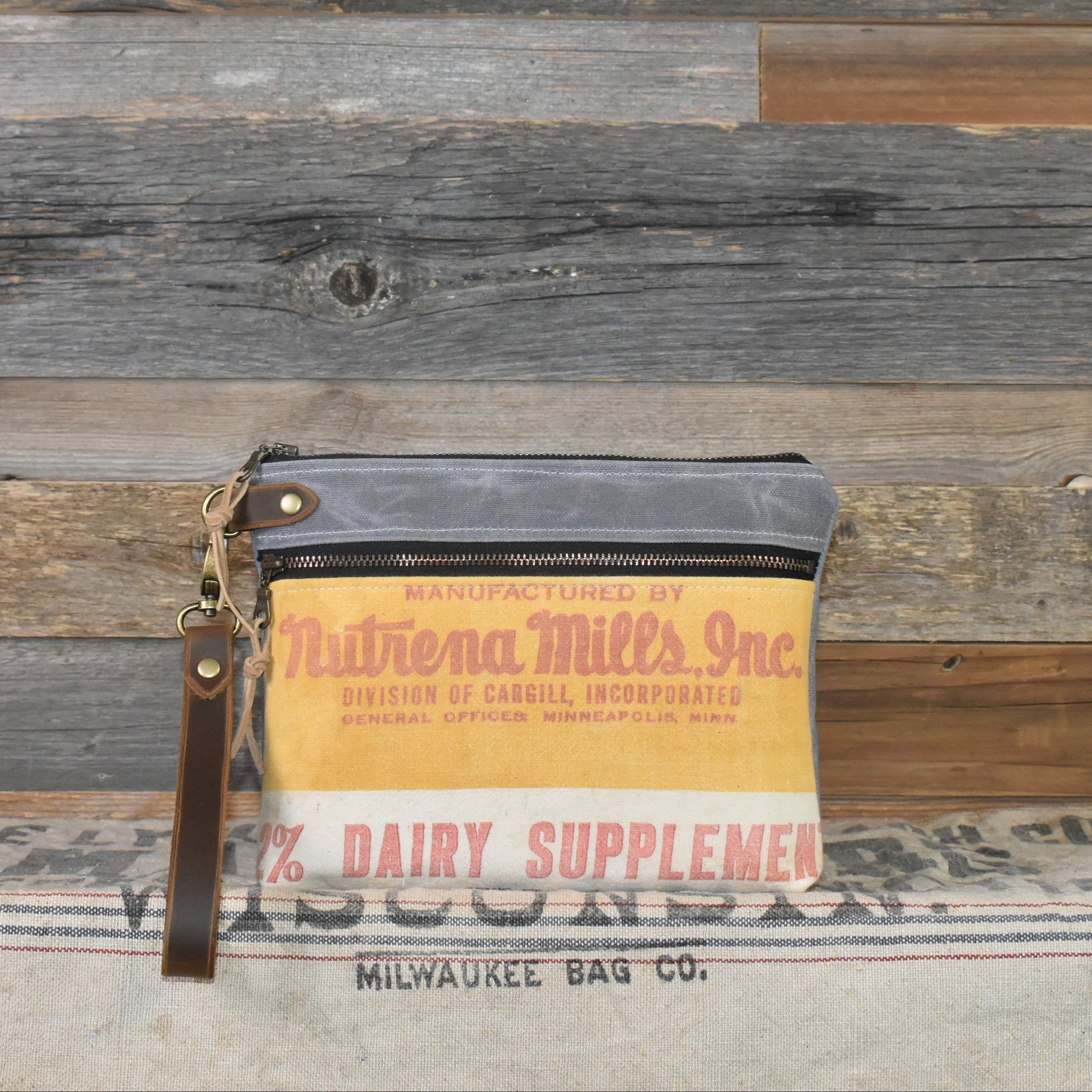 Vintage Nutrena Feed Sack Wristlet Clutch