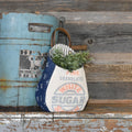 Vintage White Satin Sugar Sack Wall Pocket Basket