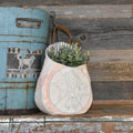 Vintage Pratt's Feed Sack Wall Pocket Basket