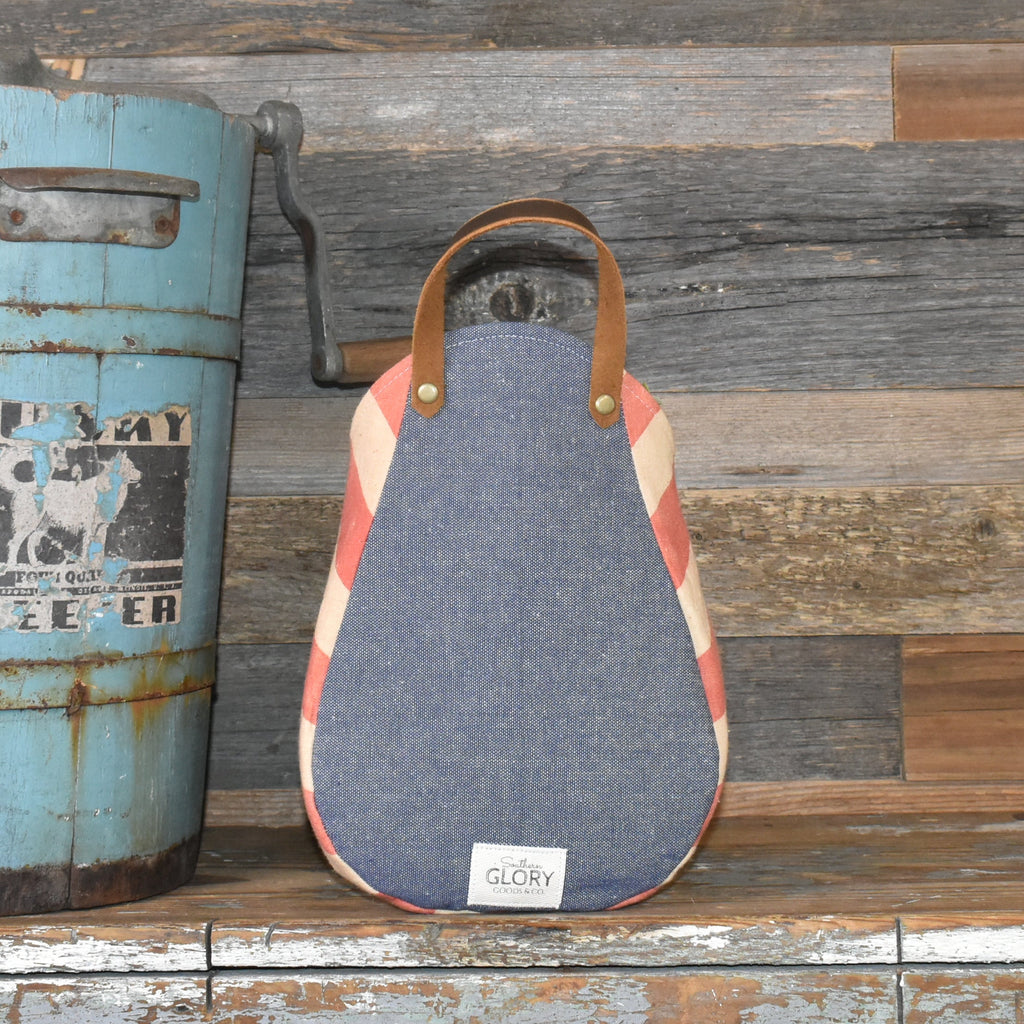 Vintage Wayne Feed Sack Wall Pocket Basket