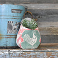 Vintage West-Nesbitt Feed Sack Wall Pocket Basket