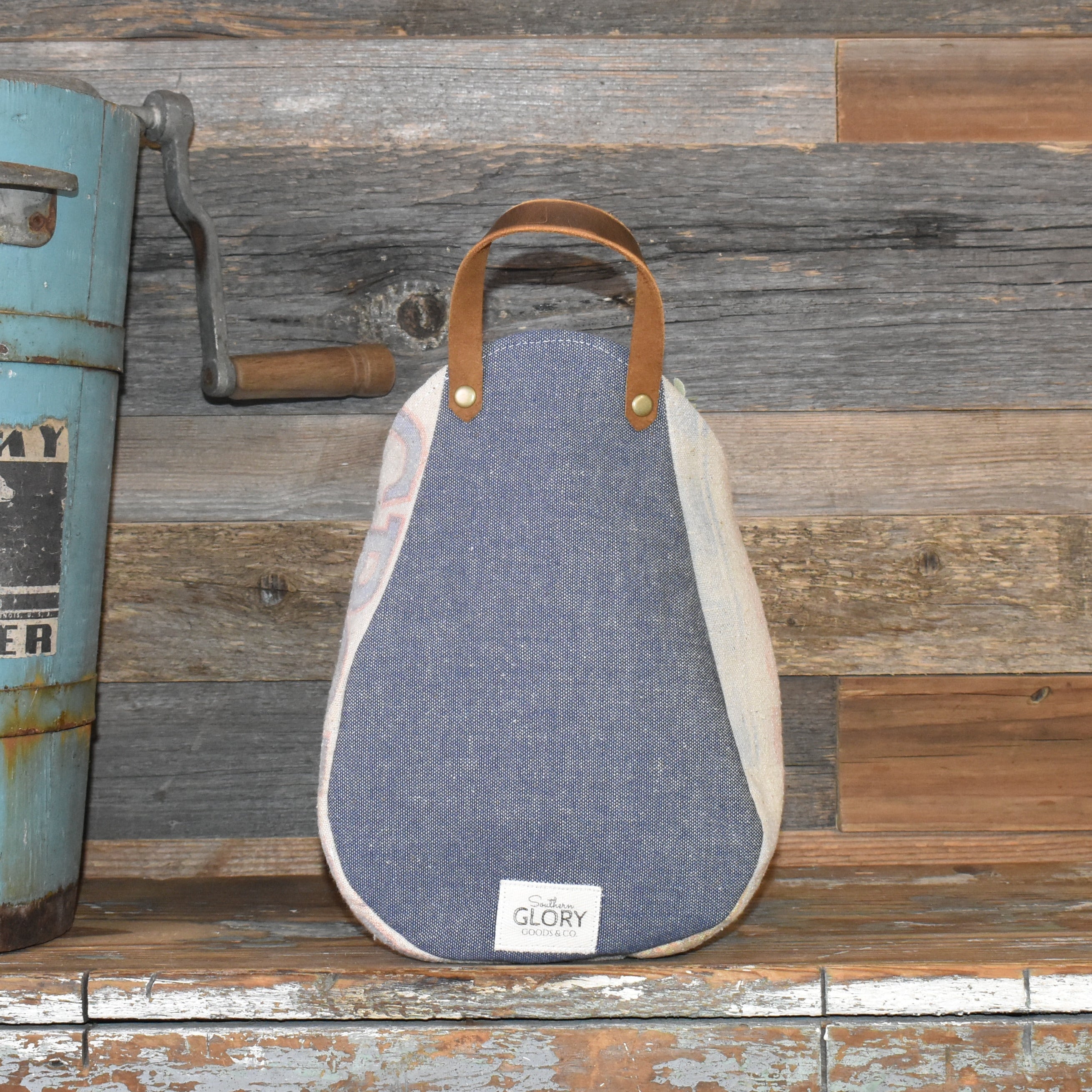 Vintage Crow's Hybrid Corn Seed Sack Wall Pocket Basket