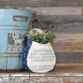 Vintage C and H Sugar Sack Wall Pocket Basket