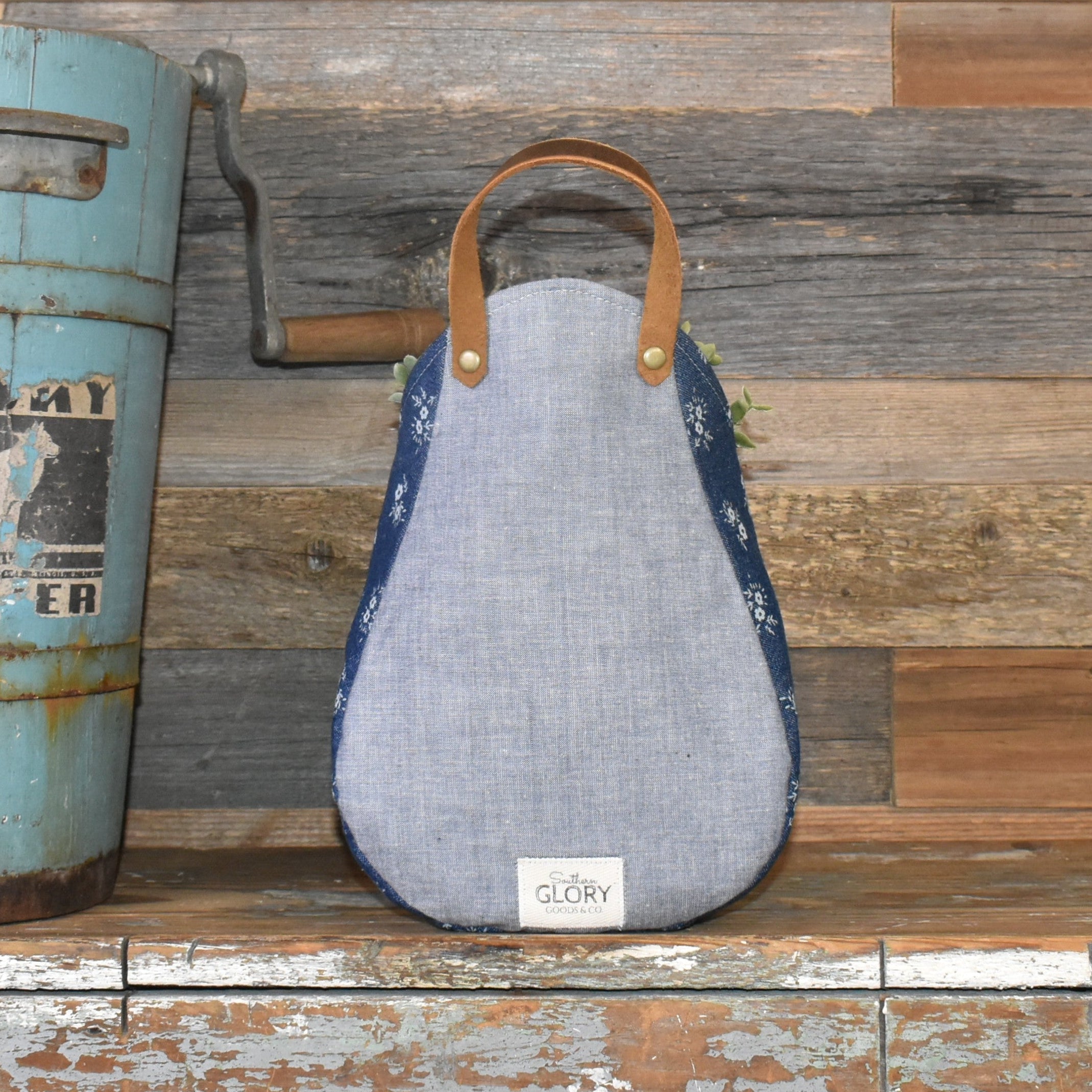 Vintage C and H Sugar Sack Wall Pocket Basket