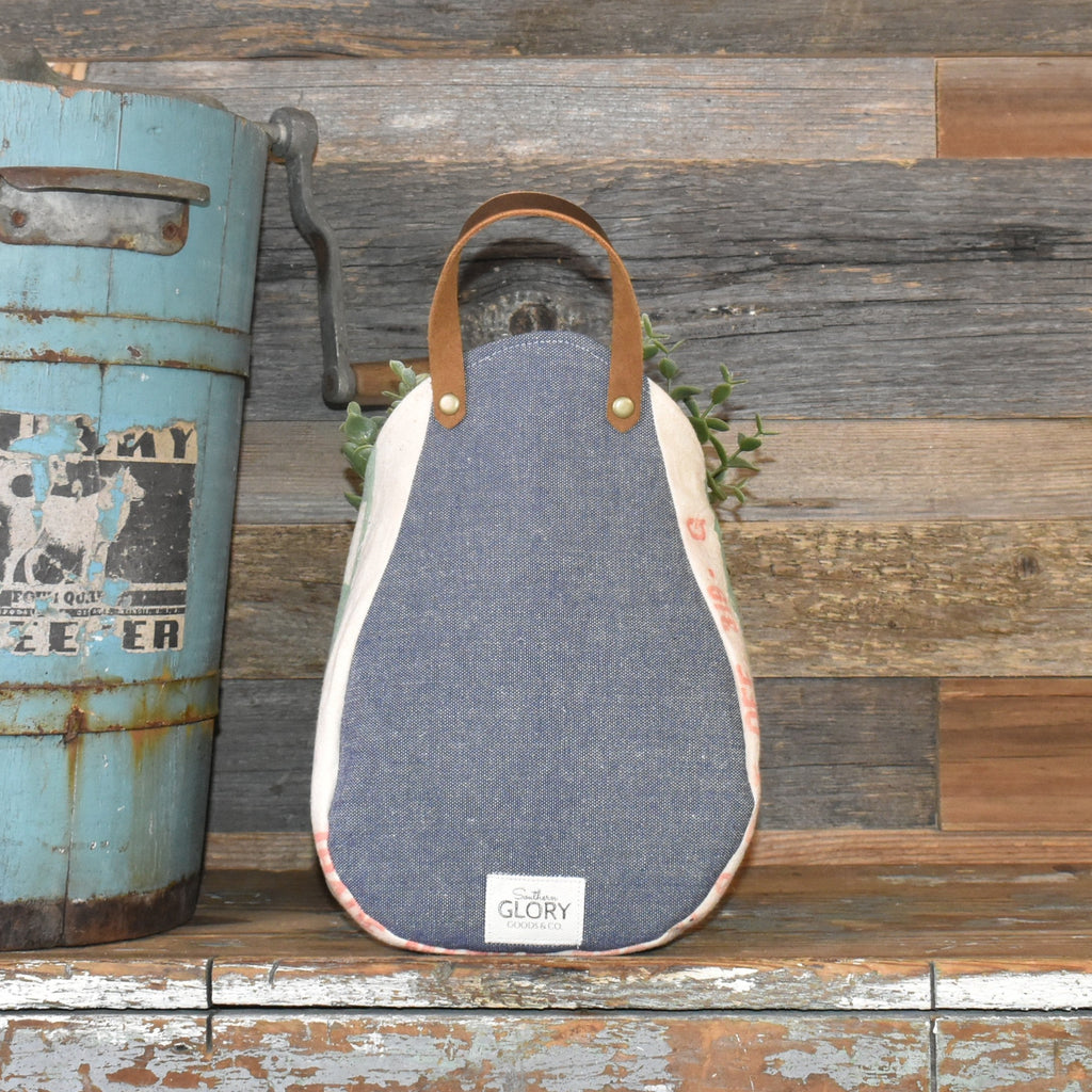 Vintage Purina Feed Sack Wall Pocket Basket