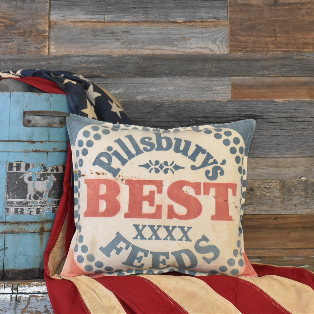 Vintage Pillsbury Feed Sack Pillow