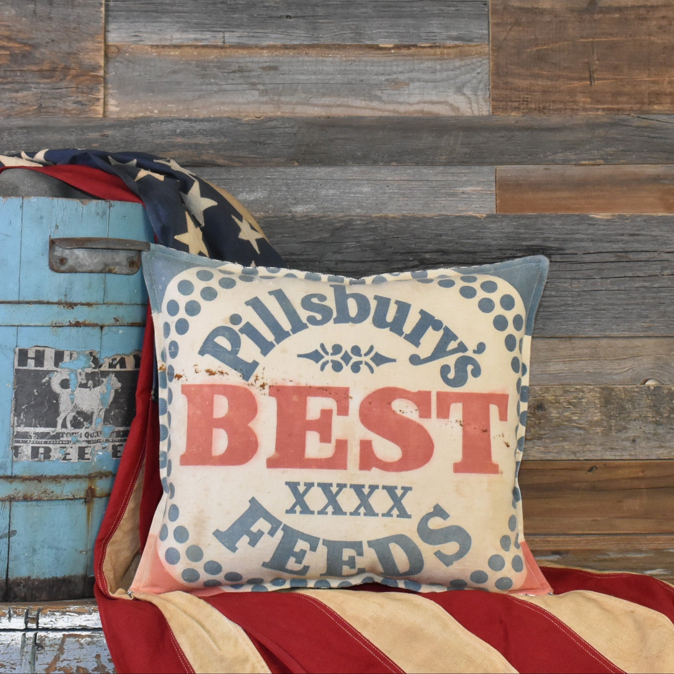 Vintage Pillsbury Feed Sack Pillow