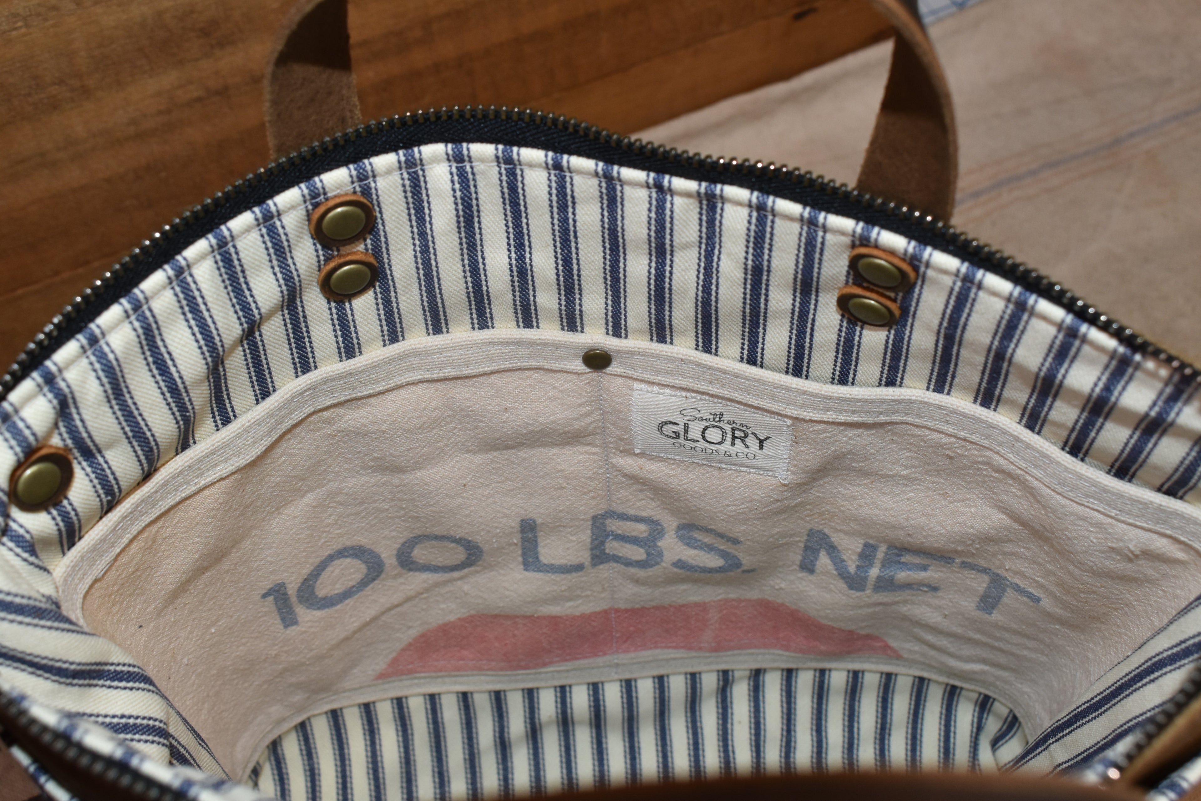 Vintage Farm Bureau Seed Sack + Waxed Canvas Shoulder Bag