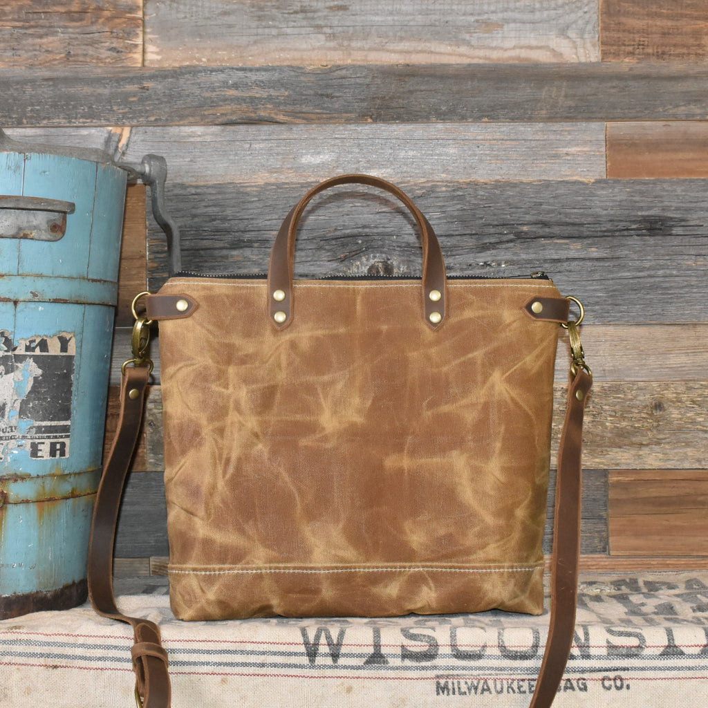 Vintage Livingston's Seed Sack + Waxed Canvas Shoulder Bag